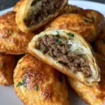 Blätterteig gefüllt mit Hackfleisch und Käse
