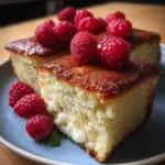 Butterkekskuchen mit Himbeeren und Pudding