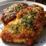 Knuspriges Parmesan-Hähnchen mit cremiger Alfredo-Soße