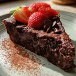 Maulwurfkuchen mit Erdbeeren