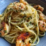 Spaghetti Alfredo mit Garnelen