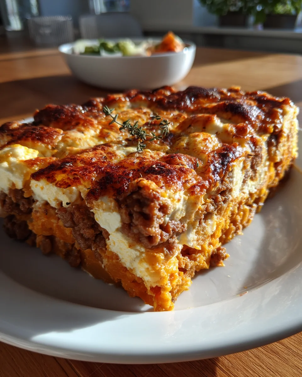 Süßkartoffel-Hackfleisch-Auflauf