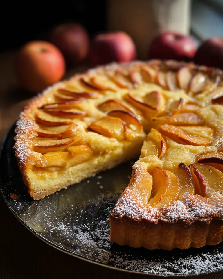 Apfelkuchen mit Pudding