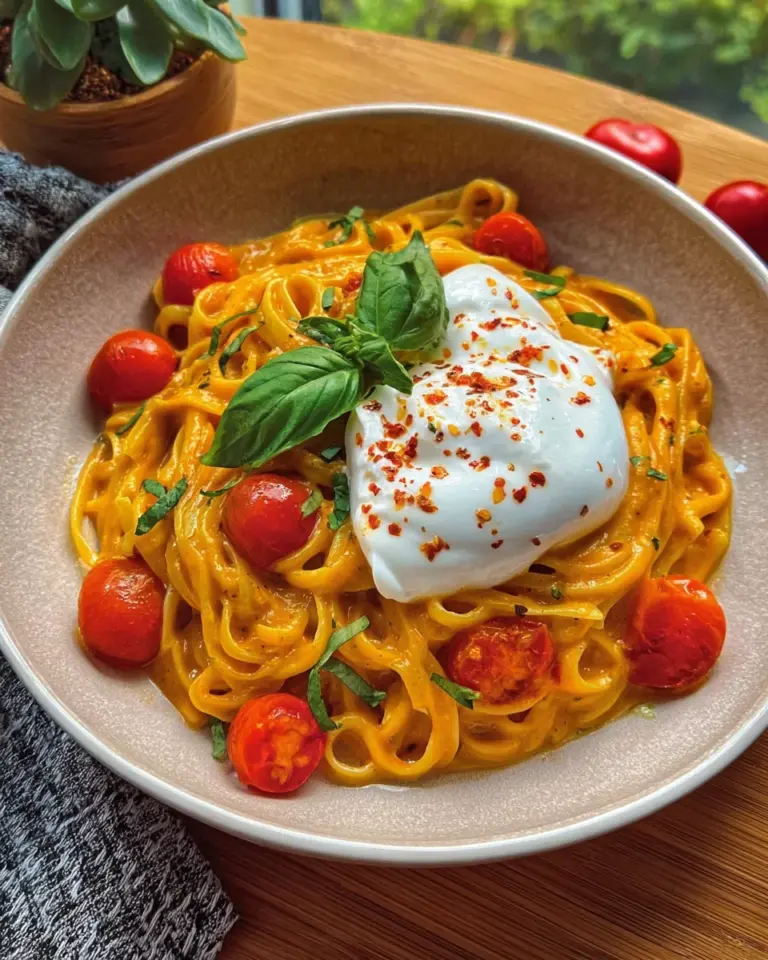 Burrata Pasta mit Kirschtomaten
