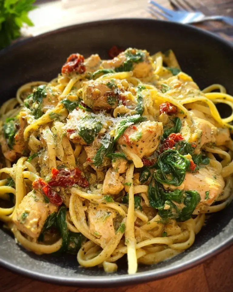 Cremige Pasta-Pfanne mit Hähnchen und Pestosauce