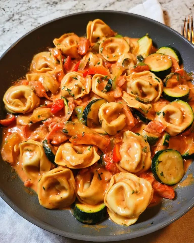 Cremige Tortellini-Pfanne mit Gemüse