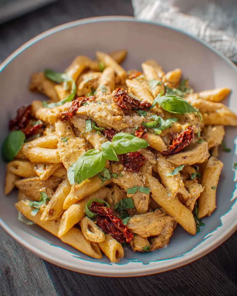 Einfache vegane Marry Me Chicken Pasta