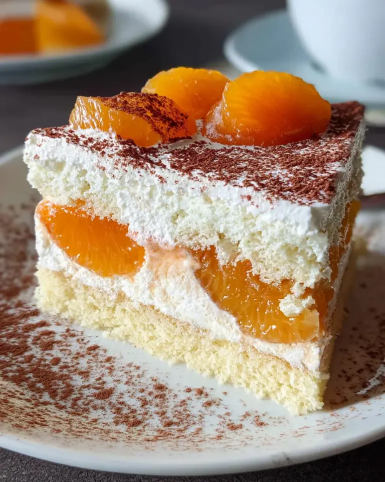 Fantakuchen mit Mandarinen und Schmandcreme