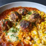 Fleischbällchen aus dem Ofen mit Tomatensauce und Mozzarella