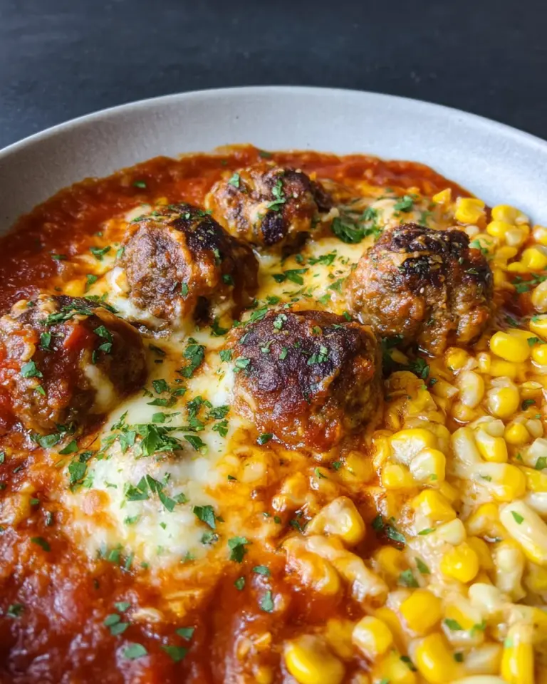 Fleischbällchen aus dem Ofen mit Tomatensauce und Mozzarella