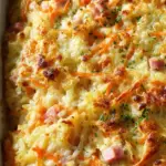 Gebackener Reis mit Schinken und Käse