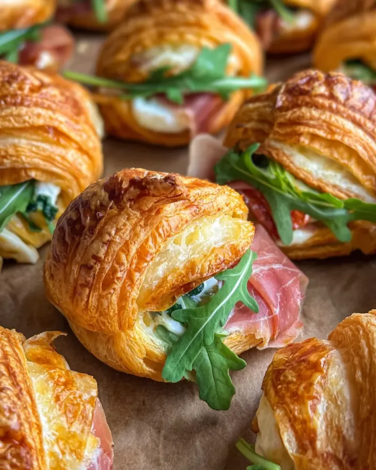 Gefüllte Croissants (herzhaftes Blätterteig Rezept)