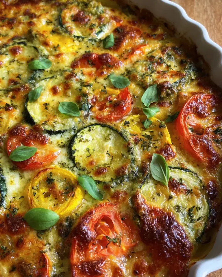 Gemüsegratin mit Pestosauce