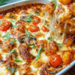 Gnocchi Auflauf mit Tomate und Mozzarella