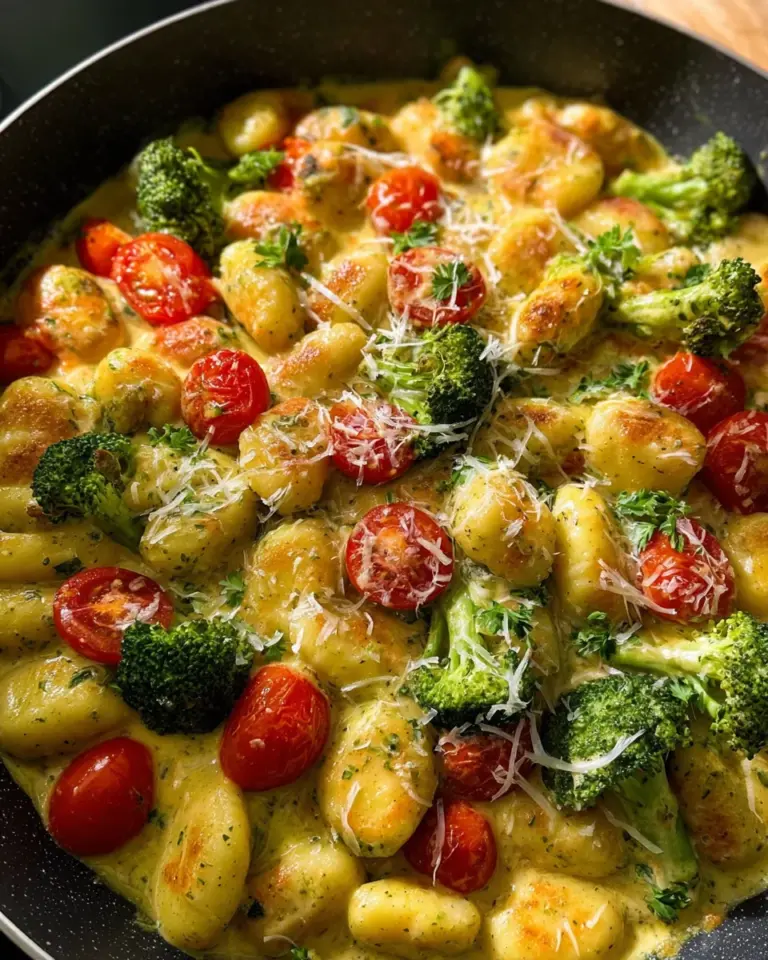 Gnocchi Pfanne mit Brokkoli und Tomaten in Pestorahm
