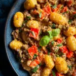 Gnocchi Pfanne mit Hackfleisch und Paprika