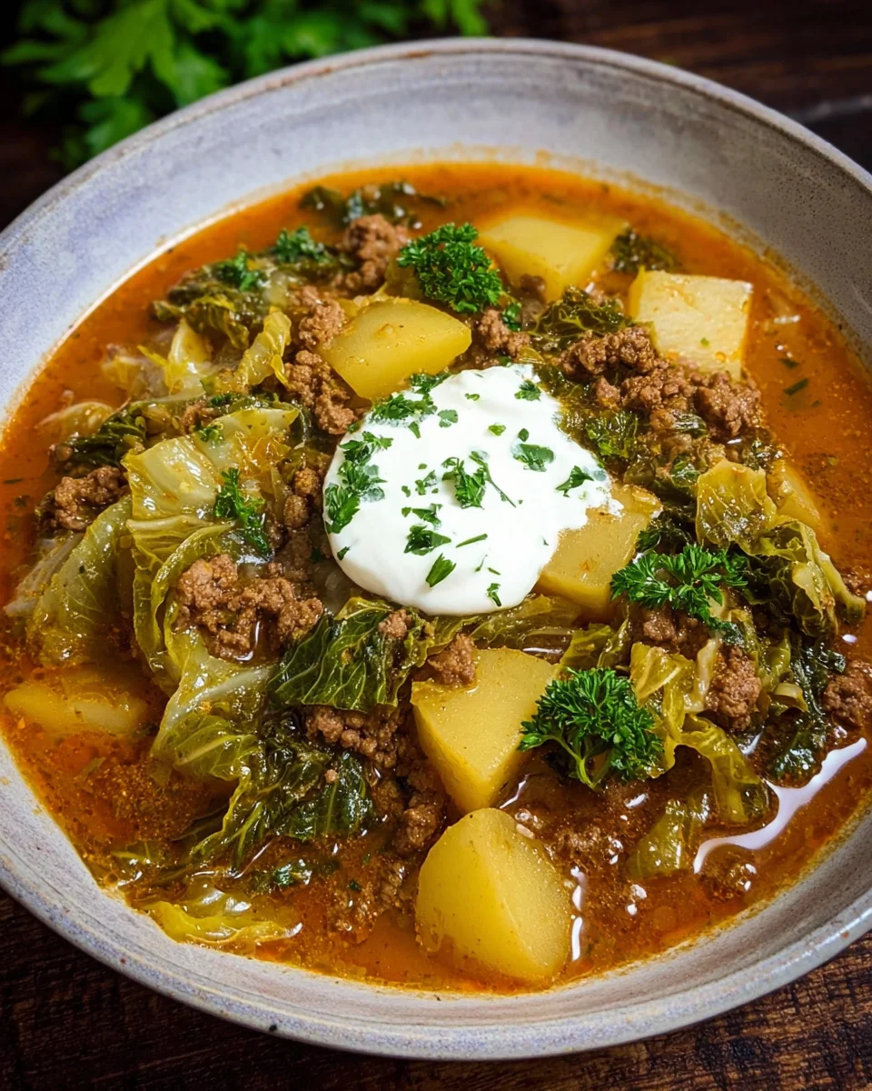 Hackfleisch-Spitzkohl-Kartoffel-Eintopf