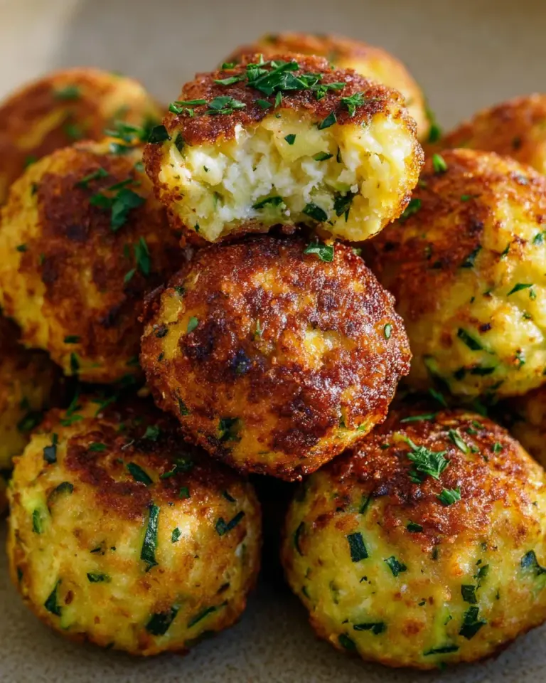 Knusprige Zucchini-Feta-Bällchen