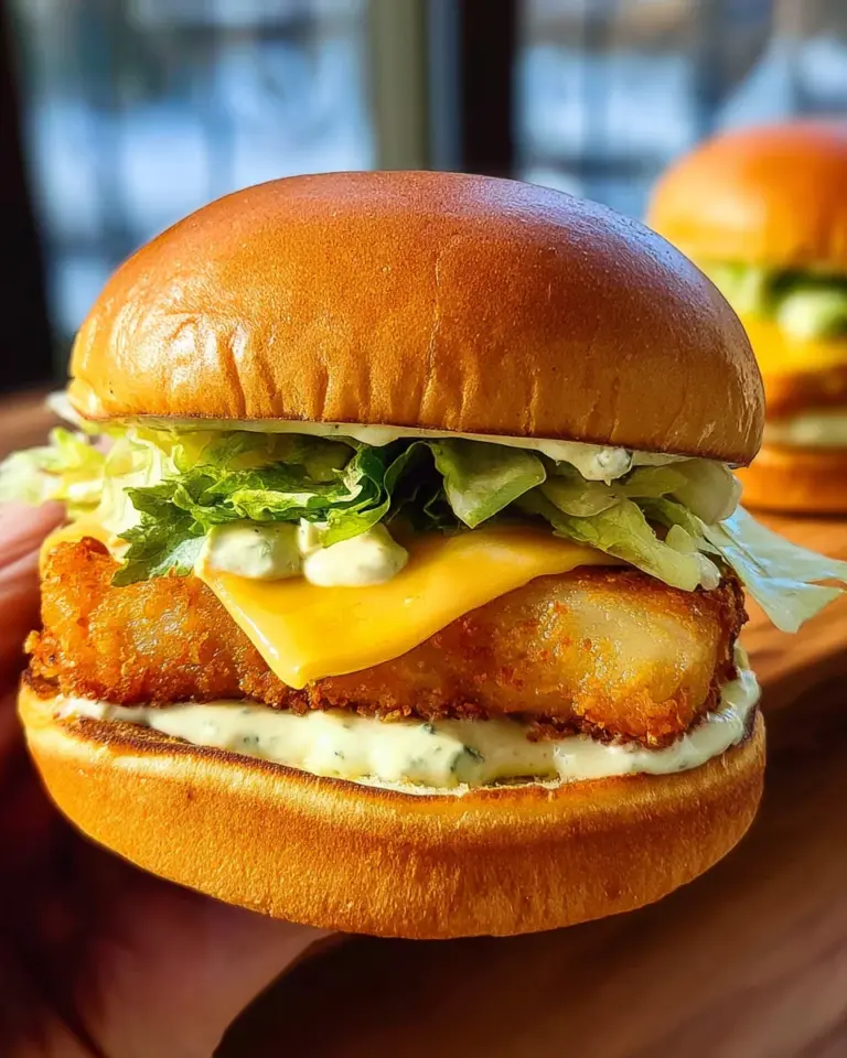 Knuspriger Burger mit Fisch