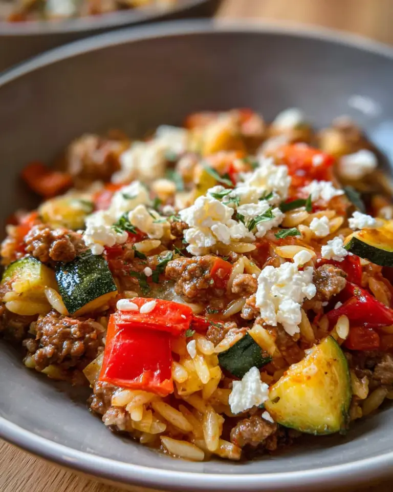 Kritharaki Hackfleisch Pfanne