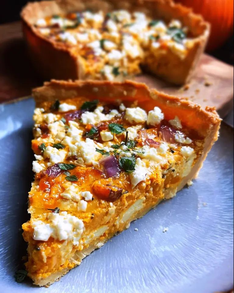 Kürbis-Quiche mit Feta