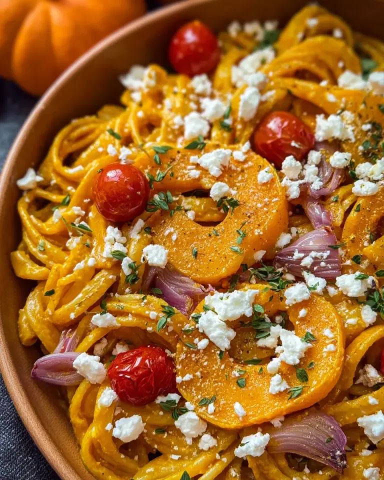 Kürbis Feta Pasta
