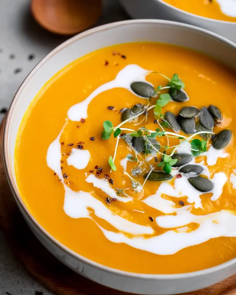 Kürbissuppe mit Kokosmilch und Ingwer