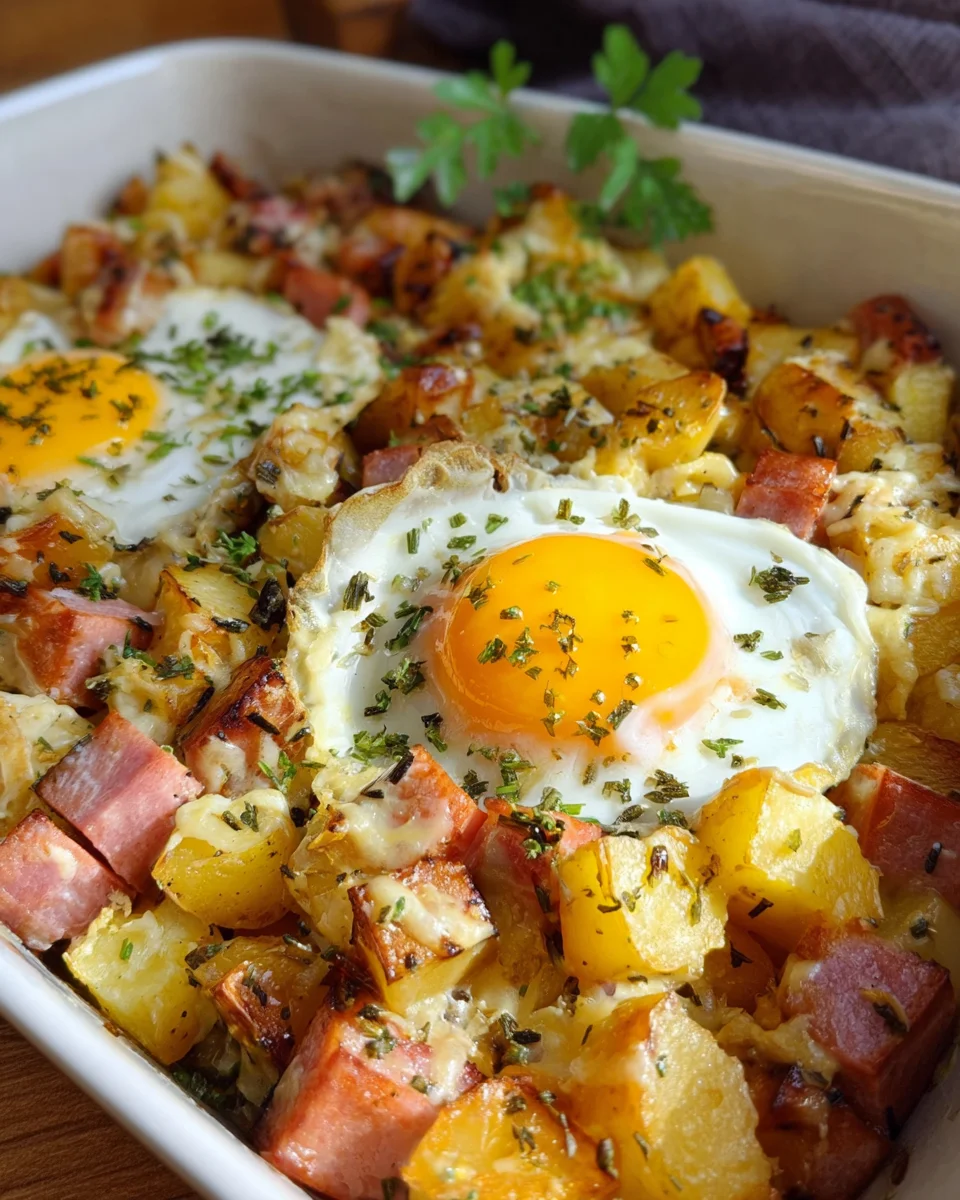 Leberkäse-Kartoffelauflauf