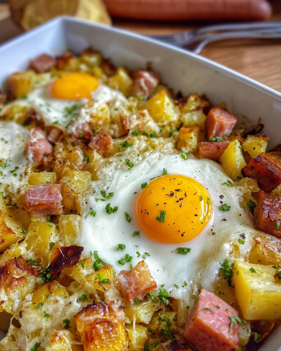 Leberkäse-Kartoffelauflauf