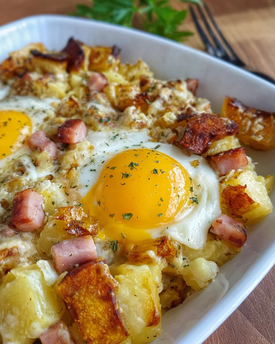 Leberkäse-Kartoffelauflauf