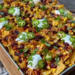 Loaded Nachos mit BBQ Hähnchen