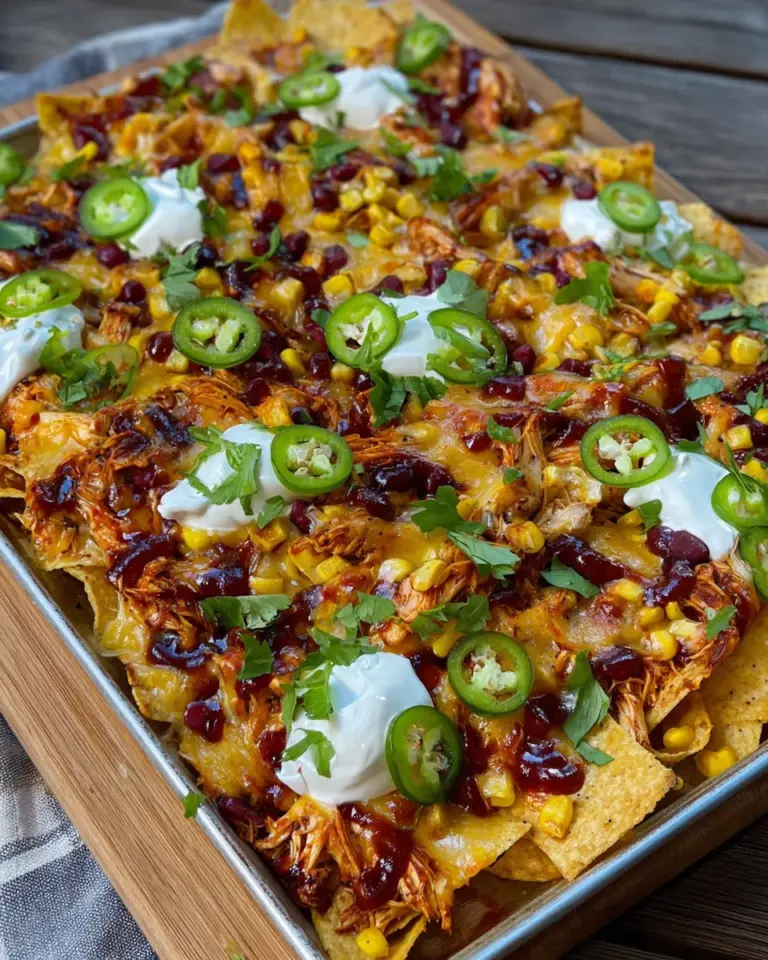 Loaded Nachos mit BBQ Hähnchen