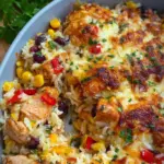 Ofenreis mit Hähnchen und Gemüse