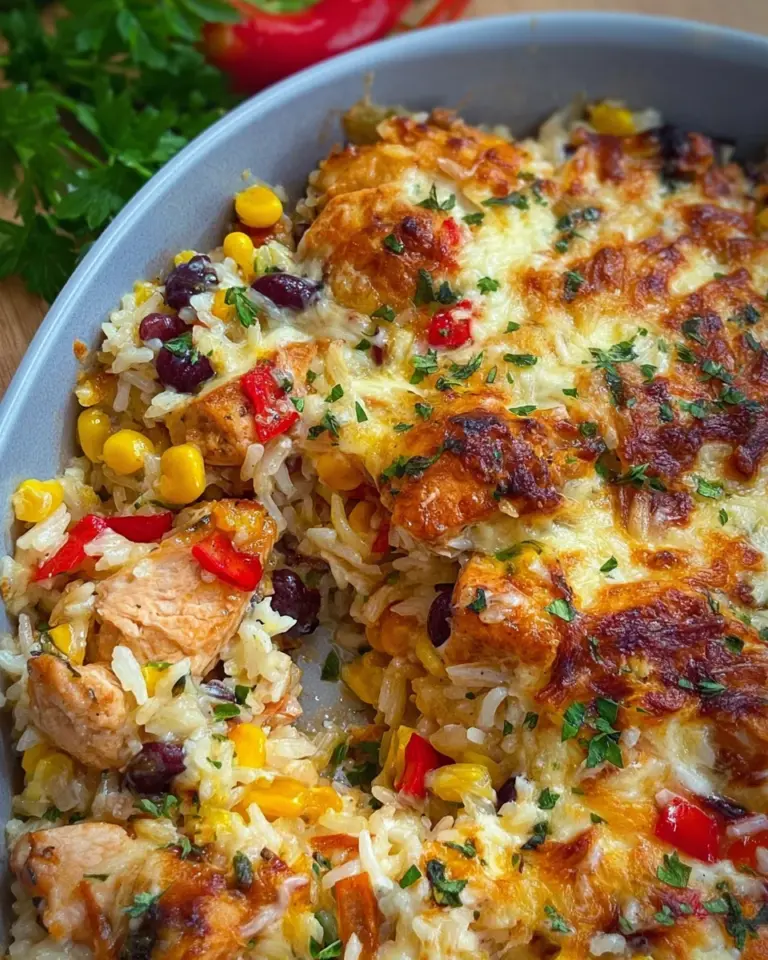 Ofenreis mit Hähnchen und Gemüse