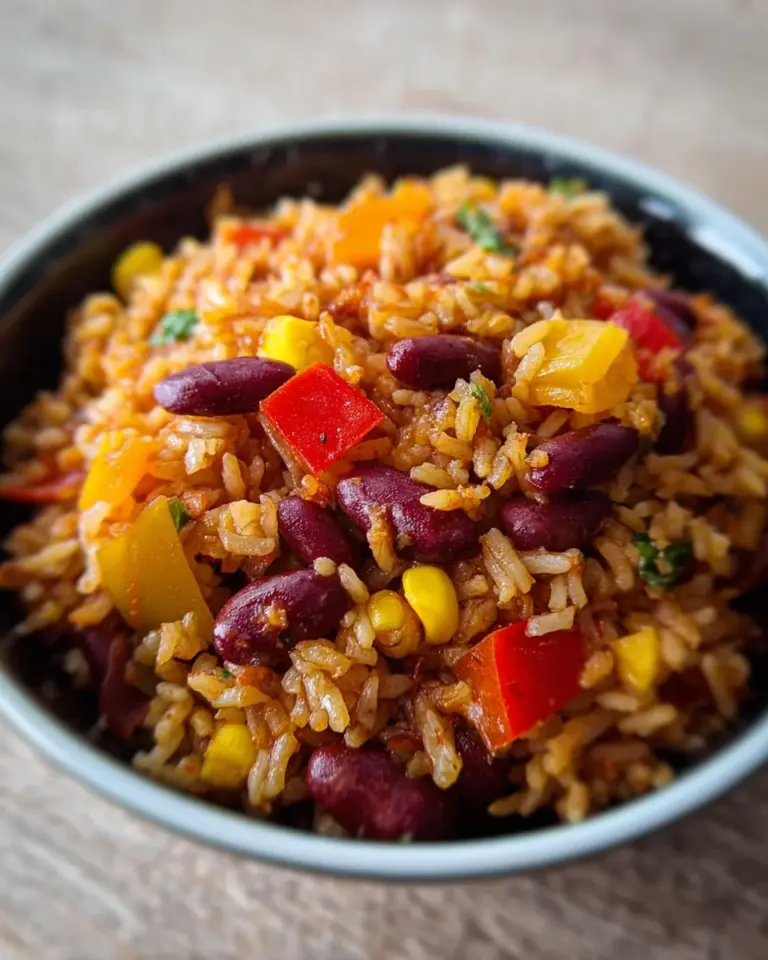 One-Pot-Reis mit Paprika, Bohnen und Mais