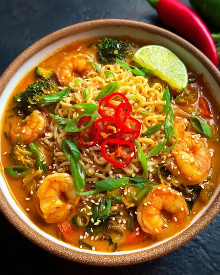 Schnelle Ramen mit Garnelen