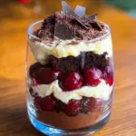 Schwarzwälder cherry juice Dessert im Glas