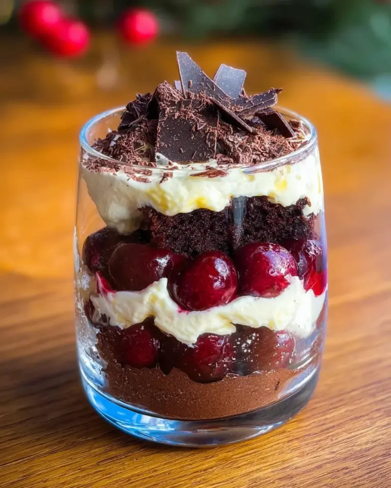 Schwarzwälder cherry juice Dessert im Glas