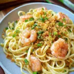 Sommerpasta mit Zitronensauce und Garnelen