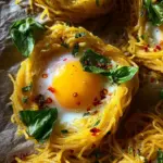 Spaghetti Nester mit Ei (schnelles Rezept)