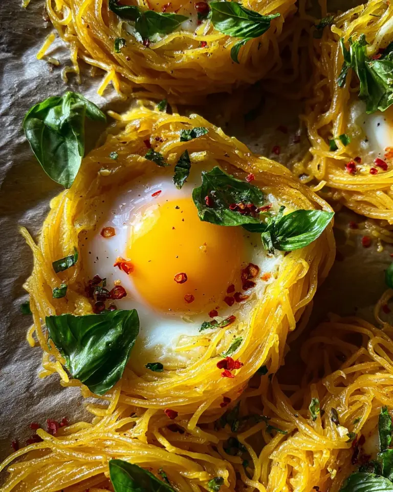 Spaghetti Nester mit Ei (schnelles Rezept)