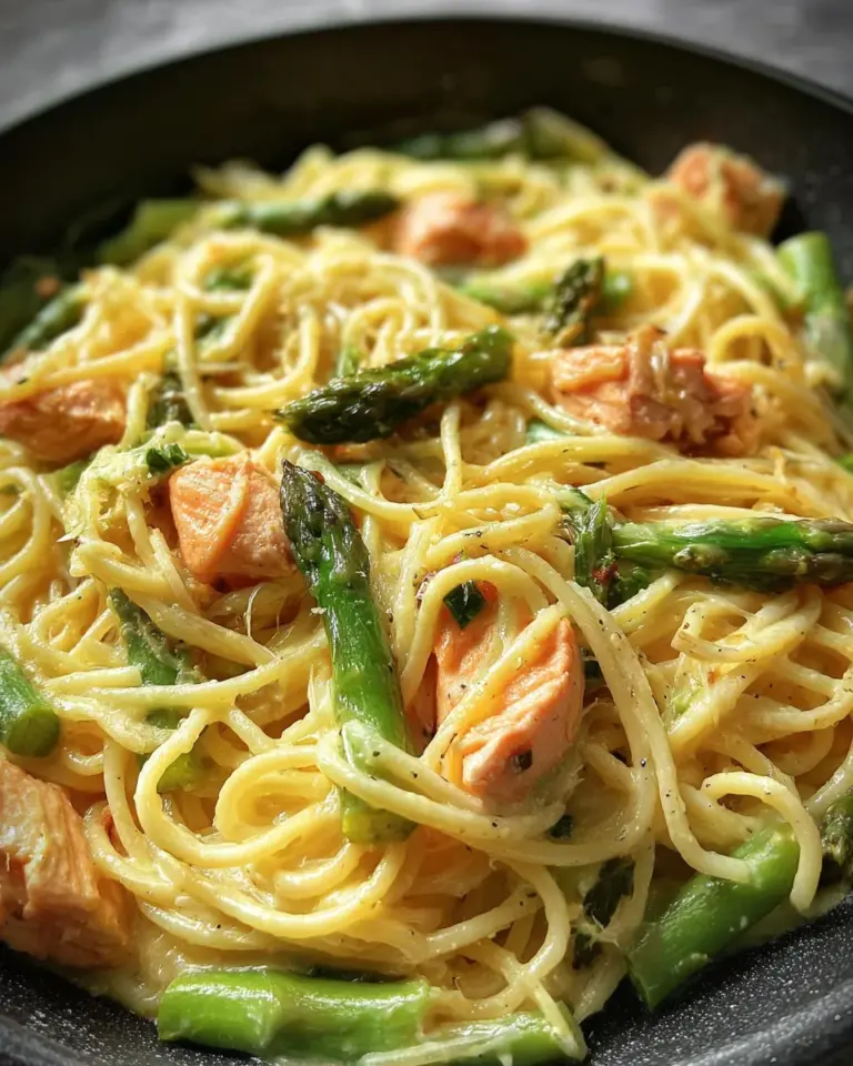 Spaghetti mit Lachs und Spargel