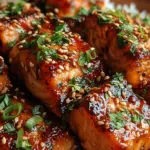 Süße und pikante Honig-Knoblauch-Lachshäppchen