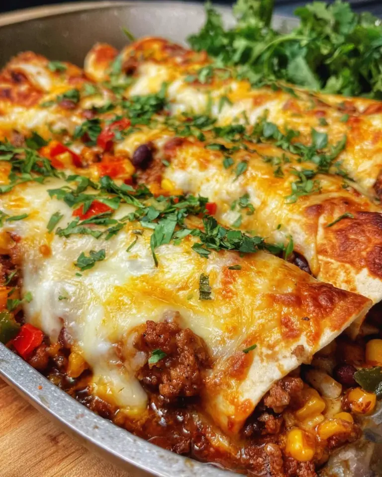 Überbackene Enchiladas mit Hackfleisch