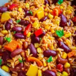 Vegane Mexikanische Reispfanne mit Bohnen & Mais